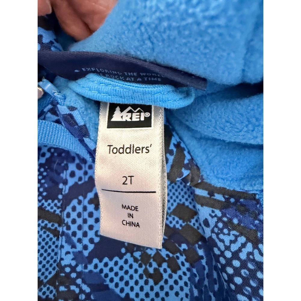 REI Toddler 2T Blue Geometric Print Fleece Lined Durable Ski Snowsuit Bunting - Picture 16 of 16